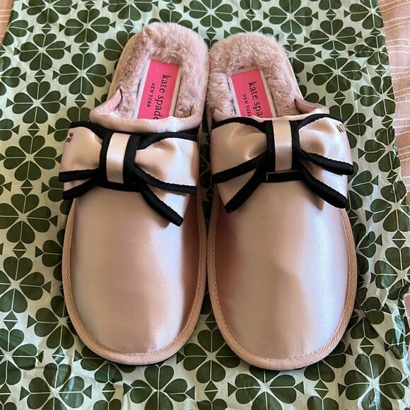 NEW KATE SPADE Maisie satin bow mule pink 6 - Picture 1 of 7